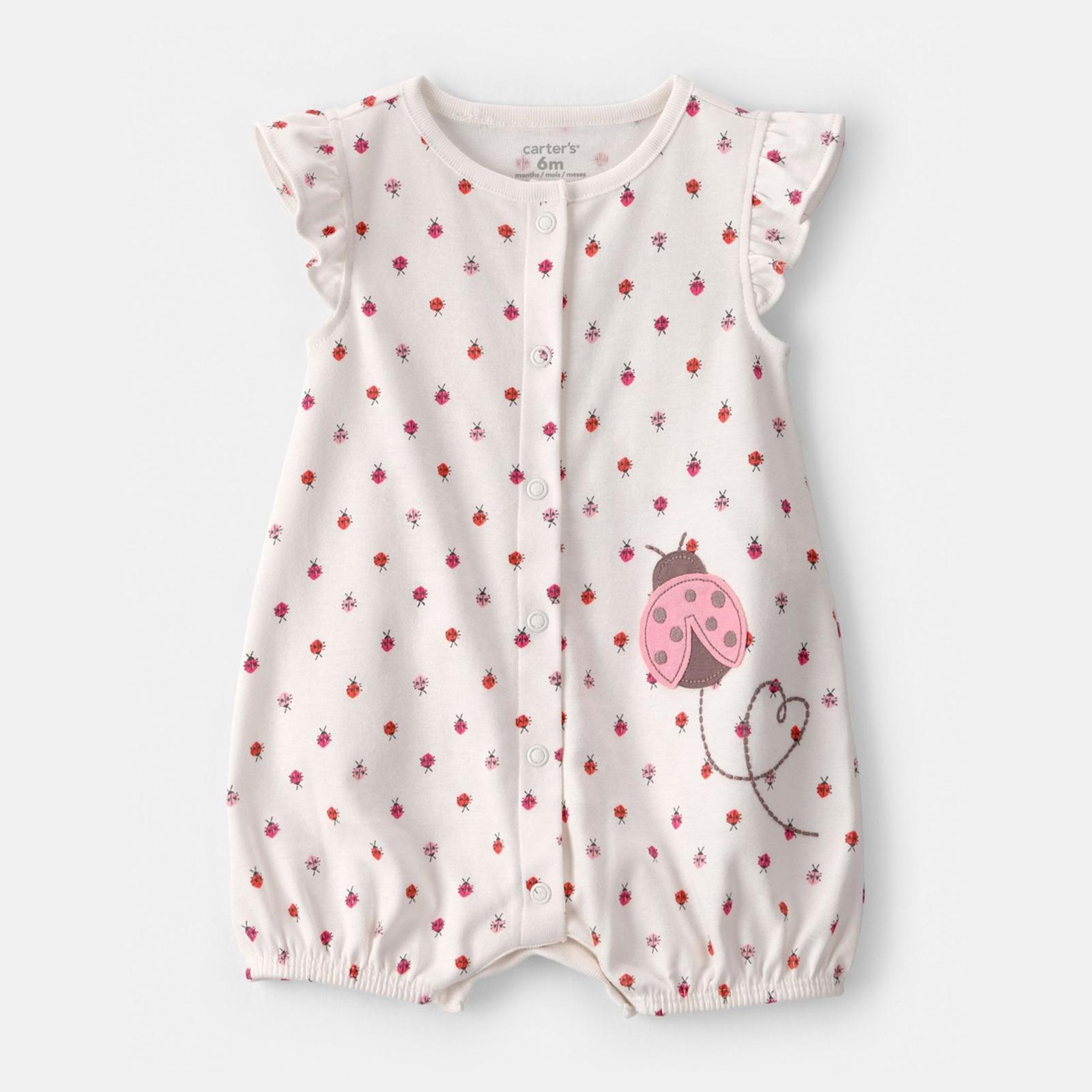 Baby Girl Carter’s Ladybug Flutter Sleeve Romper